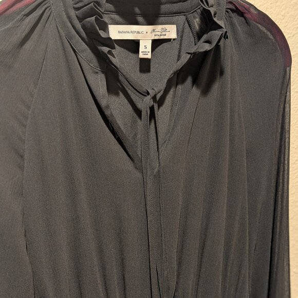 Banana Republic x Olivia Palermo Chiffon Tie-Neck Maxi Dress Size Small NWOT - Picture 4 of 7